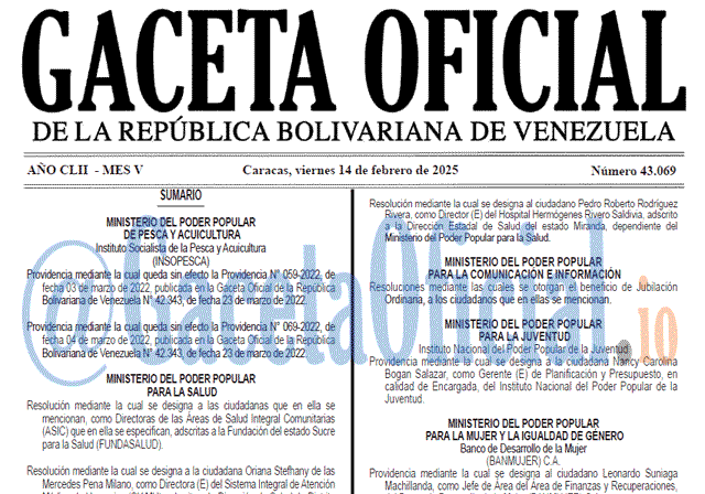Venezuela Gaceta Oficial 43069 del 14 febrero 2025 Gaceta Oficial, Gaceta 43069, Gaceta 43069 HD, Gaceta #43069, Gaceta Oficial Venezuela #43069