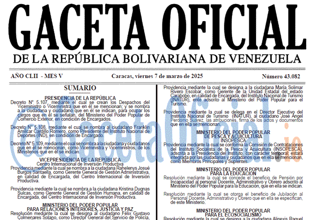 Gaceta Oficial, Gaceta 43082, Gaceta 43082 HD, Gaceta #43082, Gaceta Oficial Venezuela #43082