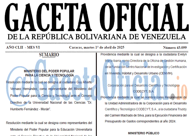Venezuela Gaceta Oficial 43099 del 1 abril 2025 Gaceta Oficial, Gaceta 43099, Gaceta 43099 HD, Gaceta #43099, Gaceta Oficial Venezuela #43099