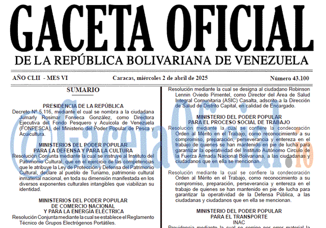 Venezuela Gaceta Oficial 43100 del 2 abril 2025 Gaceta Oficial, Gaceta 43100, Gaceta 43100 HD, Gaceta #43100, Gaceta Oficial Venezuela #43100