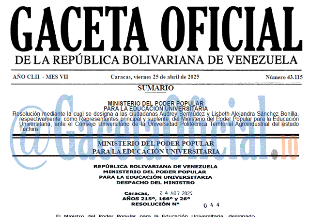 Gaceta Oficial, Gaceta 43115, Gaceta 43115 HD, Gaceta #43115, Gaceta Oficial Venezuela #43115