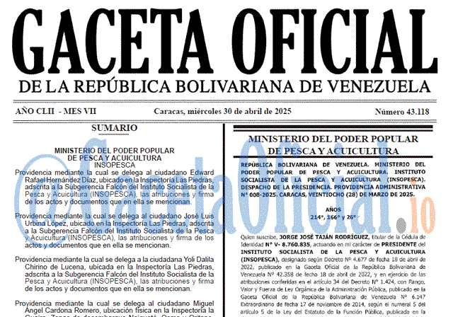 Gaceta Oficial, Gaceta 43118, Gaceta 43118 HD, Gaceta #43118, Gaceta Oficial Venezuela #43118