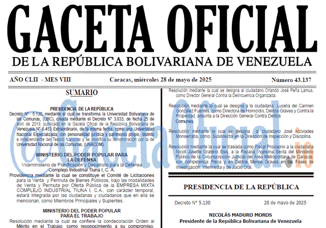 Gaceta Oficial, Gaceta 43137, Gaceta 43137 HD, Gaceta #43137, Gaceta Oficial Venezuela #43137