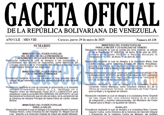 Gaceta Oficial, Gaceta 43138, Gaceta 43138 HD, Gaceta #43138, Gaceta Oficial Venezuela #43138