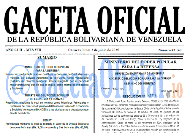 Venezuela Gaceta Oficial 43140 del 2 junio 2025 Gaceta Oficial, Gaceta 43140, Gaceta 43140 HD, Gaceta #43140, Gaceta Oficial Venezuela #43140
