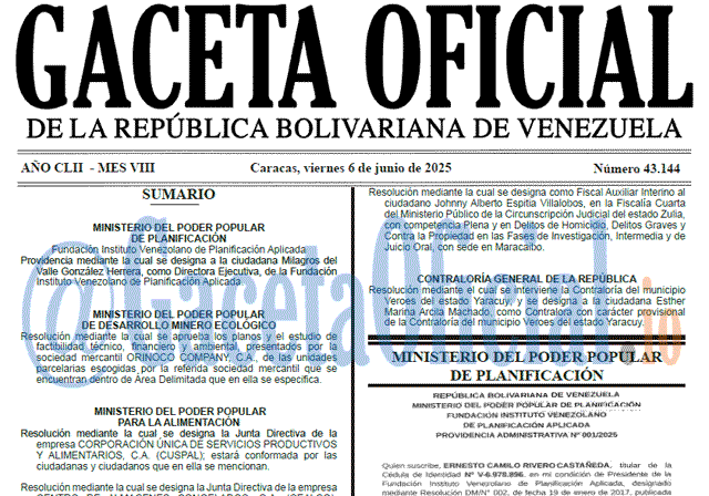 Gaceta Oficial, Gaceta 43144, Gaceta 43144 HD, Gaceta #43144, Gaceta Oficial Venezuela #43144