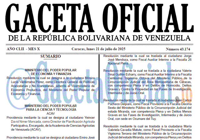 Gaceta Oficial, Gaceta 43174, Gaceta 43174 HD, Gaceta #43174, Gaceta Oficial Venezuela #43174