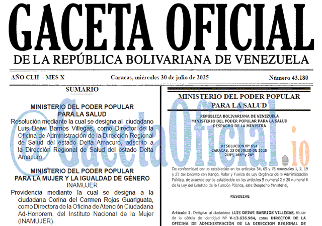 Venezuela Gaceta Oficial 43180 del 30 julio 2025 Gaceta Oficial, Gaceta 43180, Gaceta 43180 HD, Gaceta #43180, Gaceta Oficial Venezuela #43180