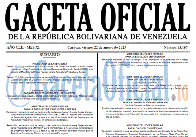 Gaceta Oficial, Gaceta 43197, Gaceta 43197 HD, Gaceta #43197, Gaceta Oficial Venezuela #43197