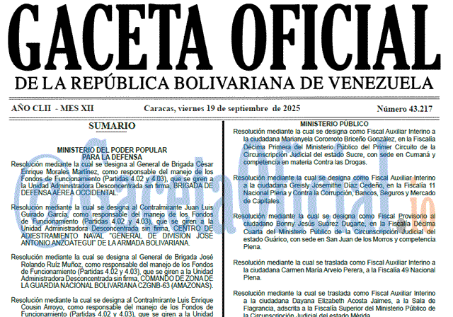 Venezuela Gaceta Oficial 43217 del 19 septiembre 2025 Gaceta Oficial, Gaceta 43217, Gaceta 43217 HD, Gaceta #43217, Gaceta Oficial Venezuela #43217