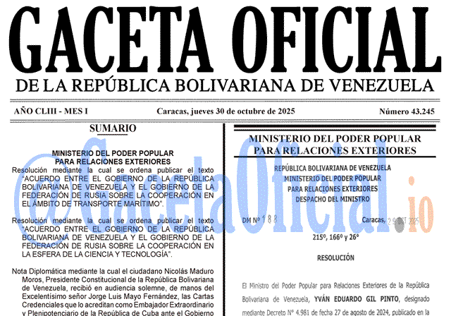 Gaceta Oficial, Gaceta 43245, Gaceta 43245 HD, Gaceta #43245, Gaceta Oficial Venezuela #43245