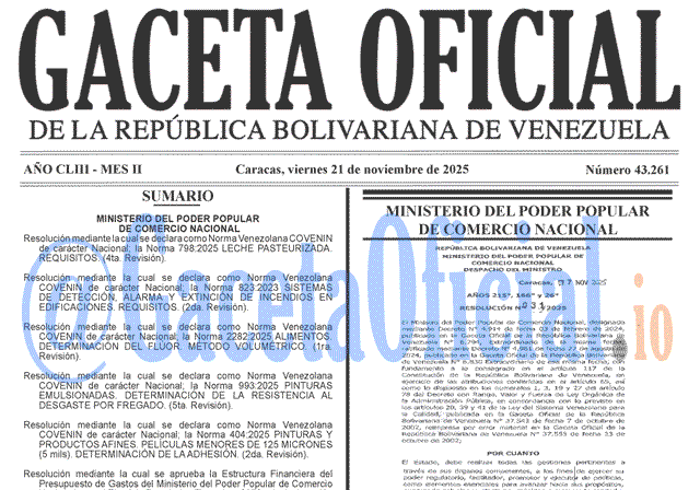 Gaceta Oficial, Gaceta 43261, Gaceta 43261 HD, Gaceta #43261, Gaceta Oficial Venezuela #43261