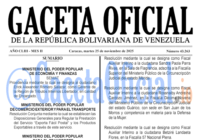 Gaceta Oficial, Gaceta 43263, Gaceta 43263 HD, Gaceta #43263, Gaceta Oficial Venezuela #43263