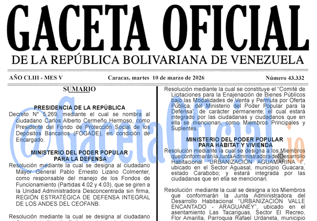 Gaceta Oficial, Gaceta 43332, Gaceta 43332 HD, Gaceta #43332, Gaceta Oficial Venezuela #43332