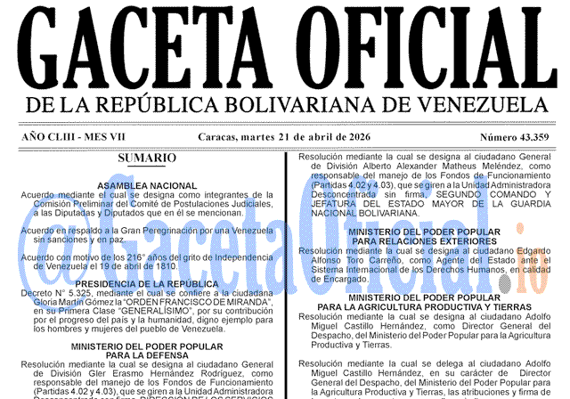 Venezuela Gaceta Oficial 43359 del 21 abril 2026 Gaceta Oficial, Gaceta 43359, Gaceta 43359 HD, Gaceta #43359, Gaceta Oficial Venezuela #43359