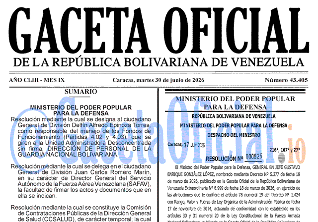 Venezuela Gaceta Oficial #43405 del 30 junio 2026 Gaceta Oficial, Gaceta 43405, Gaceta 43405 HD, Gaceta #43405, Gaceta Oficial Venezuela #43405
