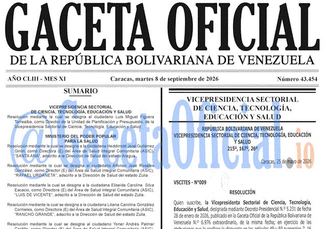Gaceta Oficial, Gaceta 43454, Gaceta 43454 HD, Gaceta #43454, Gaceta Oficial Venezuela #43454