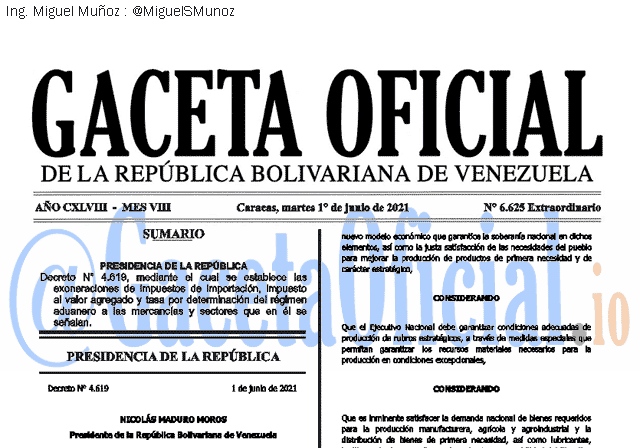 Gaceta Oficial 6625 del 1 junio 2021 Gaceta Oficial 6625 del 1 junio 2021