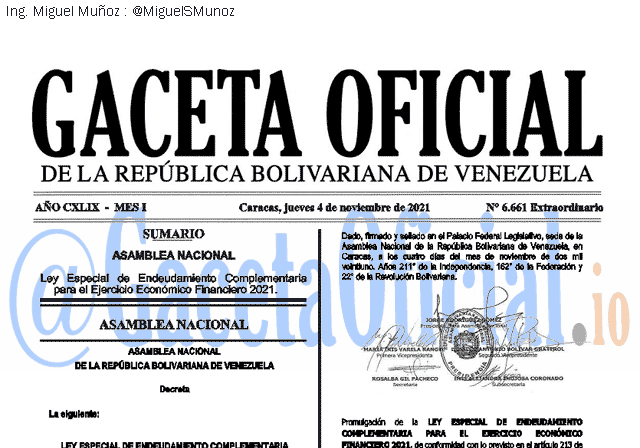 Gaceta Oficial 6661 del 4 noviembre 2021 Gaceta Oficial 6661 del 4 noviembre 2021