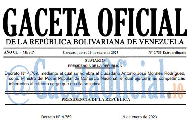 Venezuela Gaceta Oficial 6733 del 19 enero 2023 Gaceta Oficial, Gaceta 6733, Gaceta #6733, Gaceta Oficial Venezuela #6733