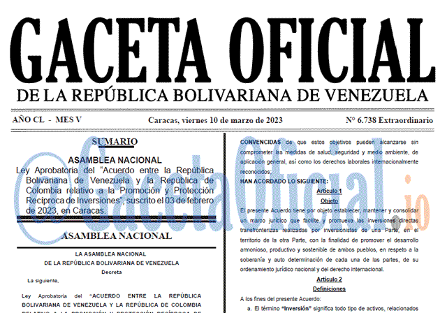 Venezuela Gaceta Oficial 6738 del 10 marzo 2023 Gaceta Oficial, Gaceta 6738, Gaceta 6738 HD, Gaceta #6738, Gaceta Oficial Venezuela #6738