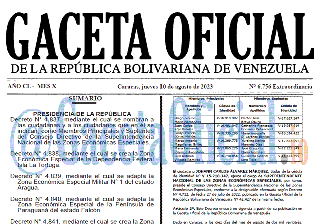 Venezuela Gaceta Oficial 6756 del 10 agosto 2023 Gaceta Oficial, Gaceta 6756, Gaceta 6756 HD, Gaceta #6756, Gaceta Oficial Venezuela #6756