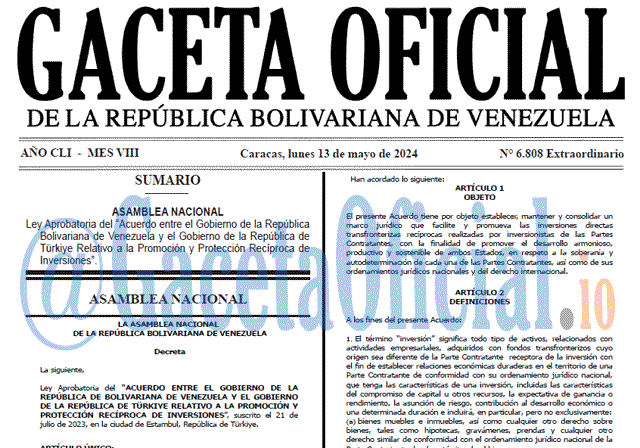 Gaceta Oficial, Gaceta 6808, Gaceta 6808 HD, Gaceta #6808, Gaceta Oficial Venezuela #6808