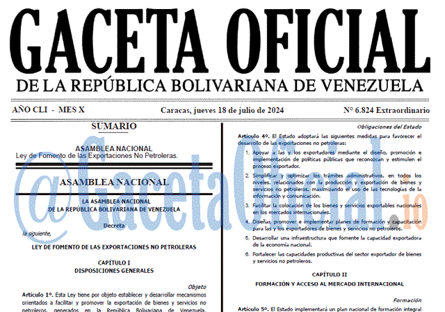Gaceta Oficial, Gaceta 6824, Gaceta 6824 HD, Gaceta #6824, Gaceta Oficial Venezuela #6824