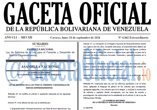 Gaceta Oficial, Gaceta 6842, Gaceta 6842 HD, Gaceta #6842, Gaceta Oficial Venezuela #6842