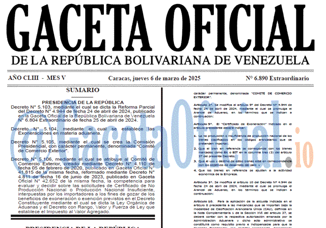 Gaceta Oficial, Gaceta 6890, Gaceta 6890 HD, Gaceta #6890, Gaceta Oficial Venezuela #6890