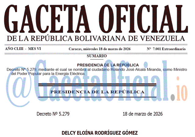 Venezuela Gaceta Oficial 7001 del 18 marzo 2026 Gaceta Oficial, Gaceta 7001, Gaceta 7001 HD, Gaceta #7001, Gaceta Oficial Venezuela #7001