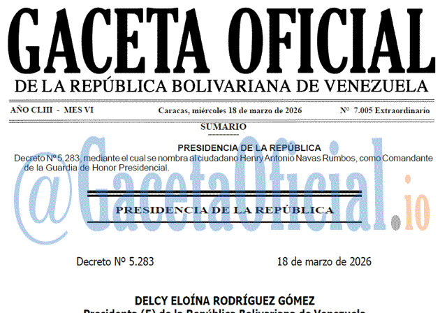 Venezuela Gaceta Oficial 7005 del 18 marzo 2026 Gaceta Oficial, Gaceta 7005, Gaceta 7005 HD, Gaceta #7005, Gaceta Oficial Venezuela #7005