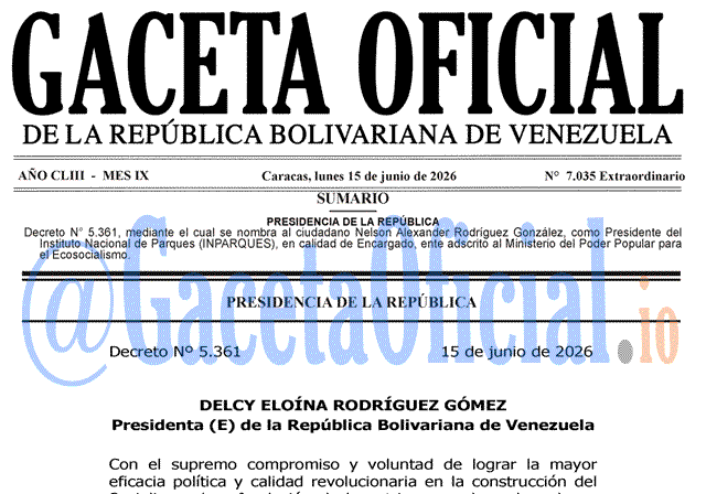Venezuela Gaceta Oficial 7035 del 15 junio 2026 Gaceta Oficial, Gaceta 7035, Gaceta 7035 HD, Gaceta #7035, Gaceta Oficial Venezuela #7035
