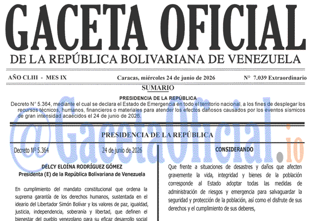 Gaceta Oficial, Gaceta 7039, Gaceta 7039 HD, Gaceta #7039, Gaceta Oficial Venezuela #7039