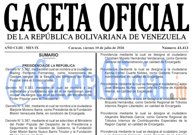 2026-07-10 Gaceta Oficial Venezuela #43413