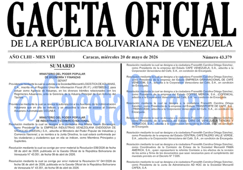 2026-05-20 Gaceta Oficial Venezuela #43379